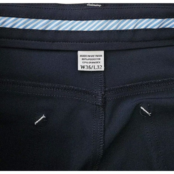 Footjoy FJ (Mens 35X32) Athletic Fit Stretch Golf Chino Pants Casual Navy‎ Blue - Picture 2 of 6